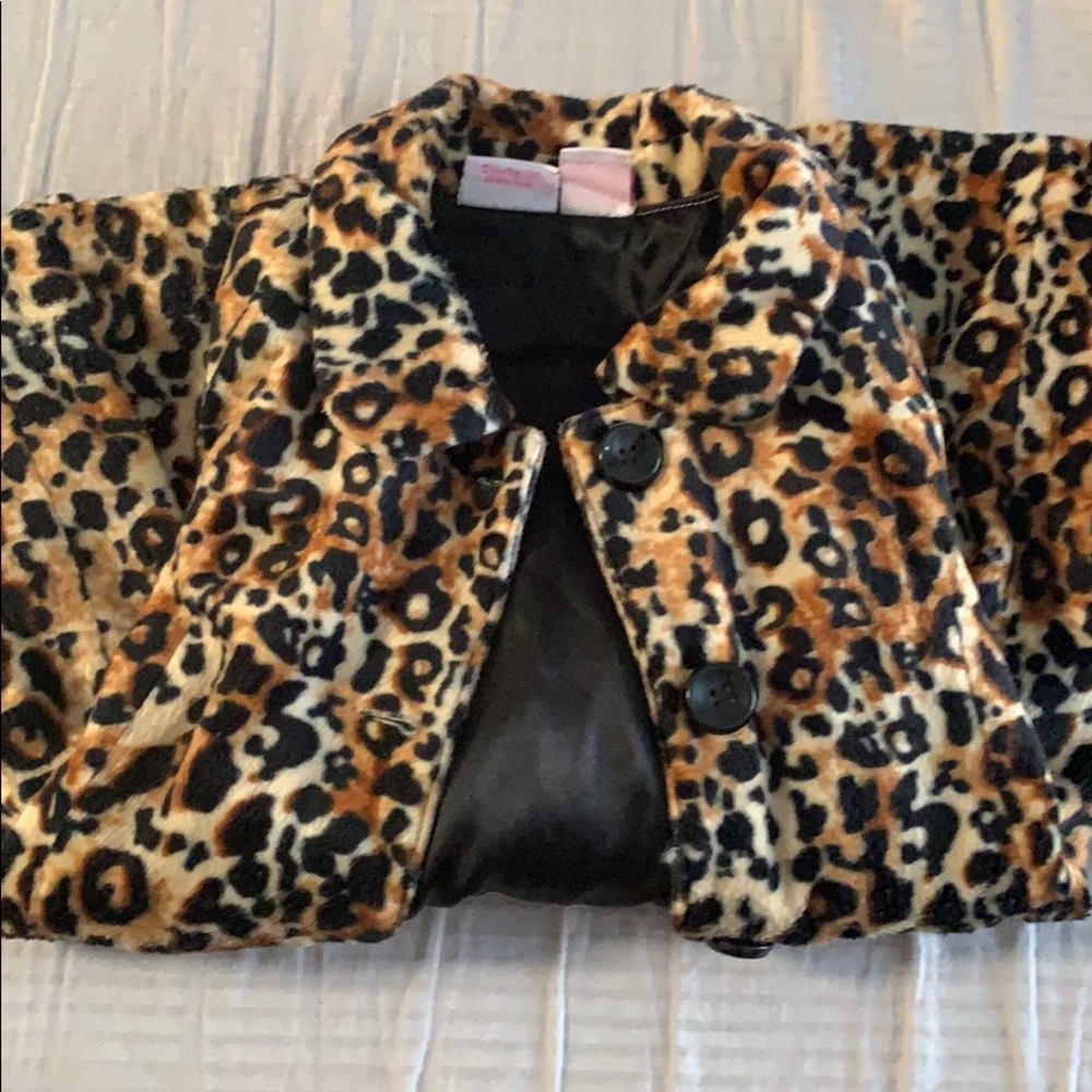 Used leopard pea coat